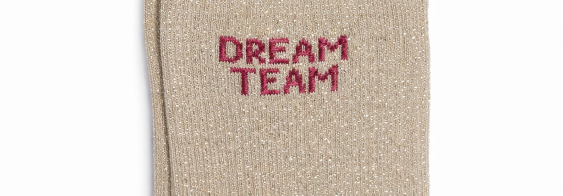 'Dream team' glitter sock Beige
