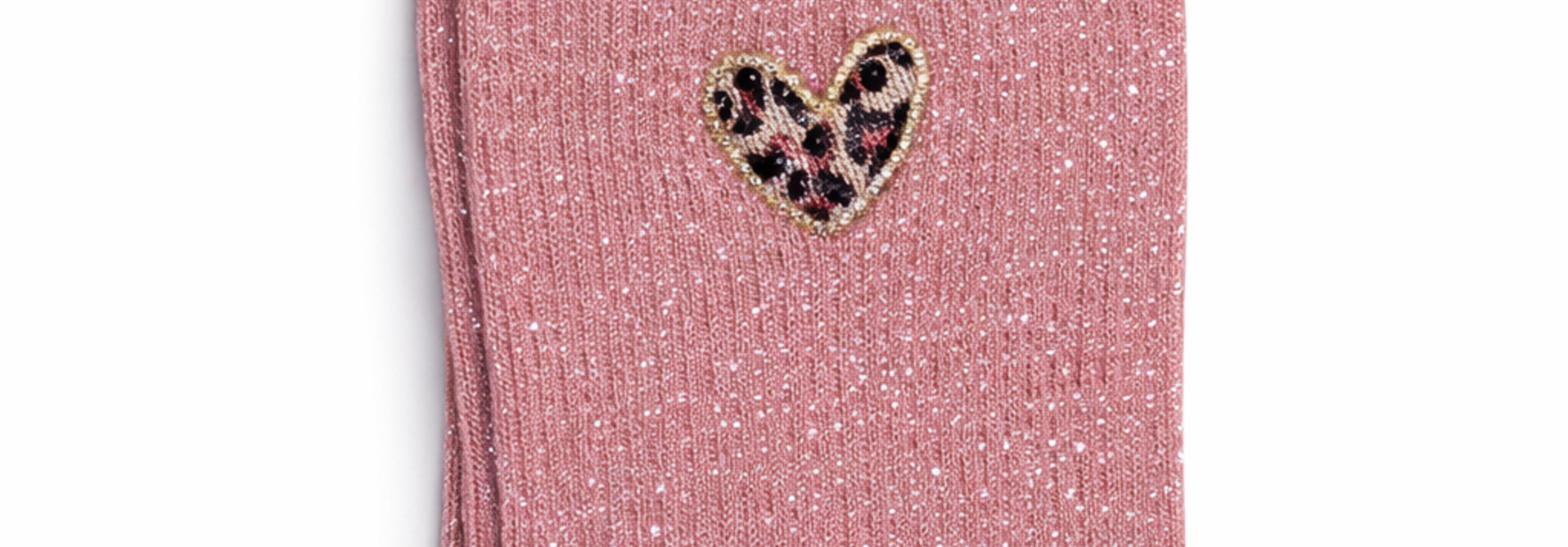 Leo heart sparkle socks Old Rose