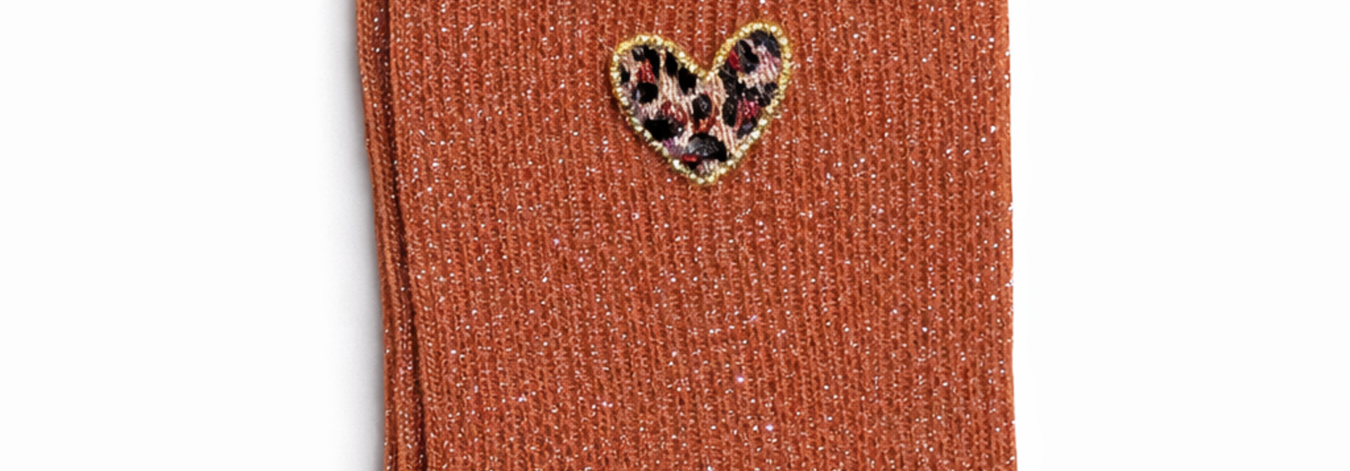 Leo heart sparkle socks Camel