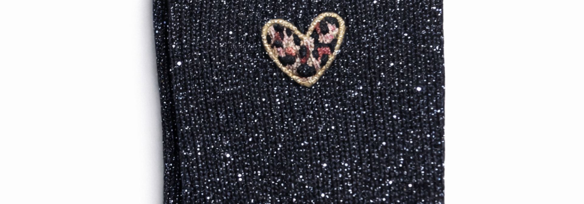 Leo heart sparkle socks Black