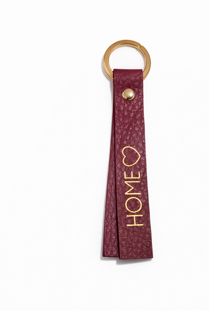 Home leather keychain Burgundy