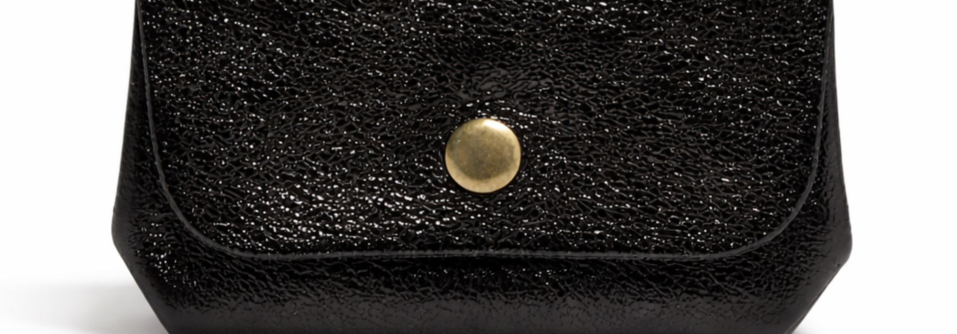 Zene metalic leather double wallet Black