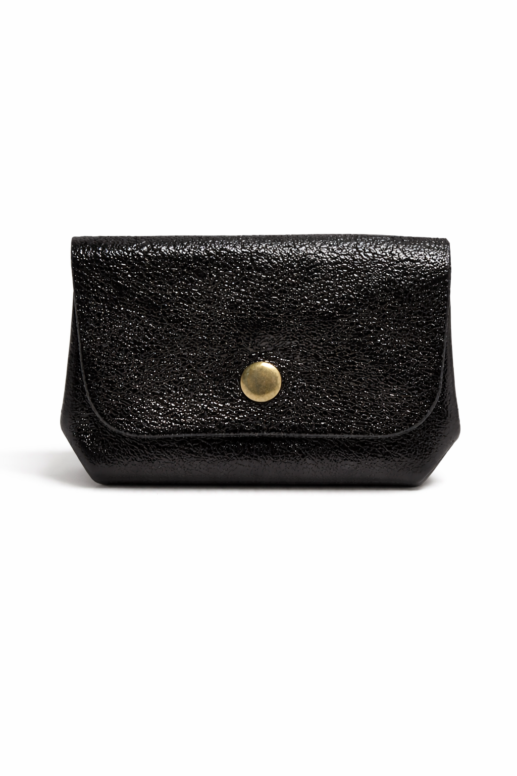 Zene metalic leather double wallet Black-1