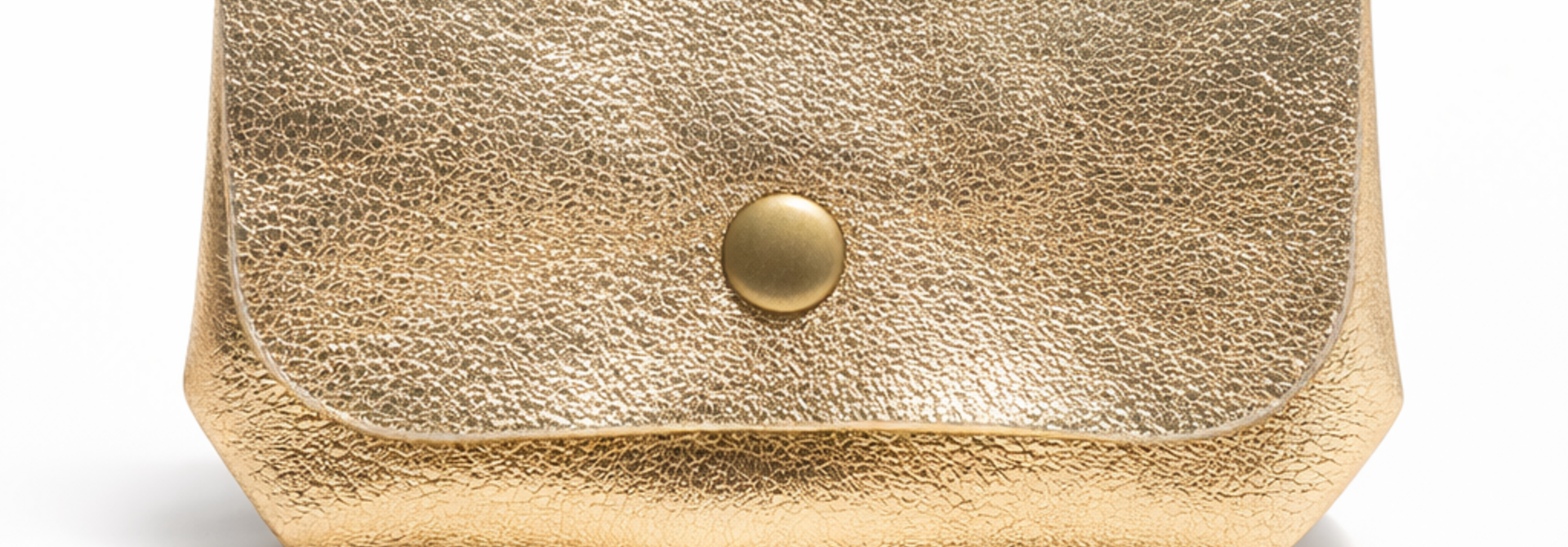 Zene metalic leather double wallet Gold