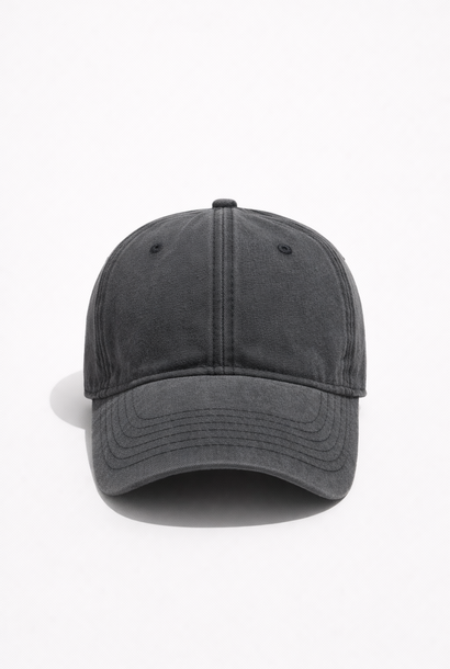 Cole plain washed cap Dark Grey