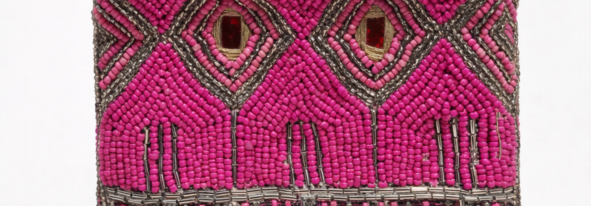 Semba bohemain pearl pouch Fushia