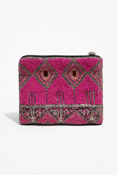 Semba bohemain pearl pouch Fushia