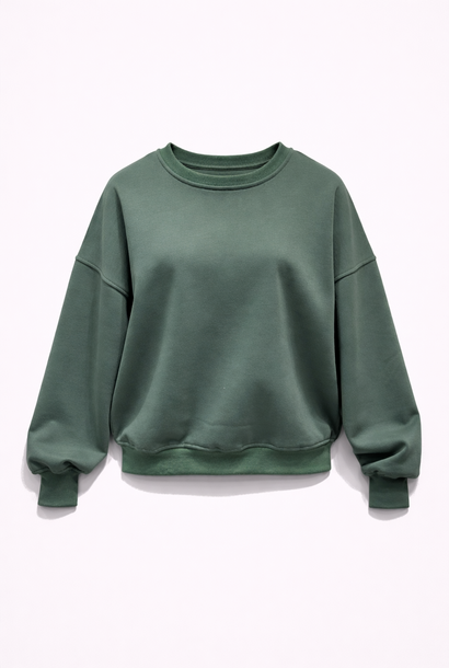 Kayne flock liner basic sweater Green