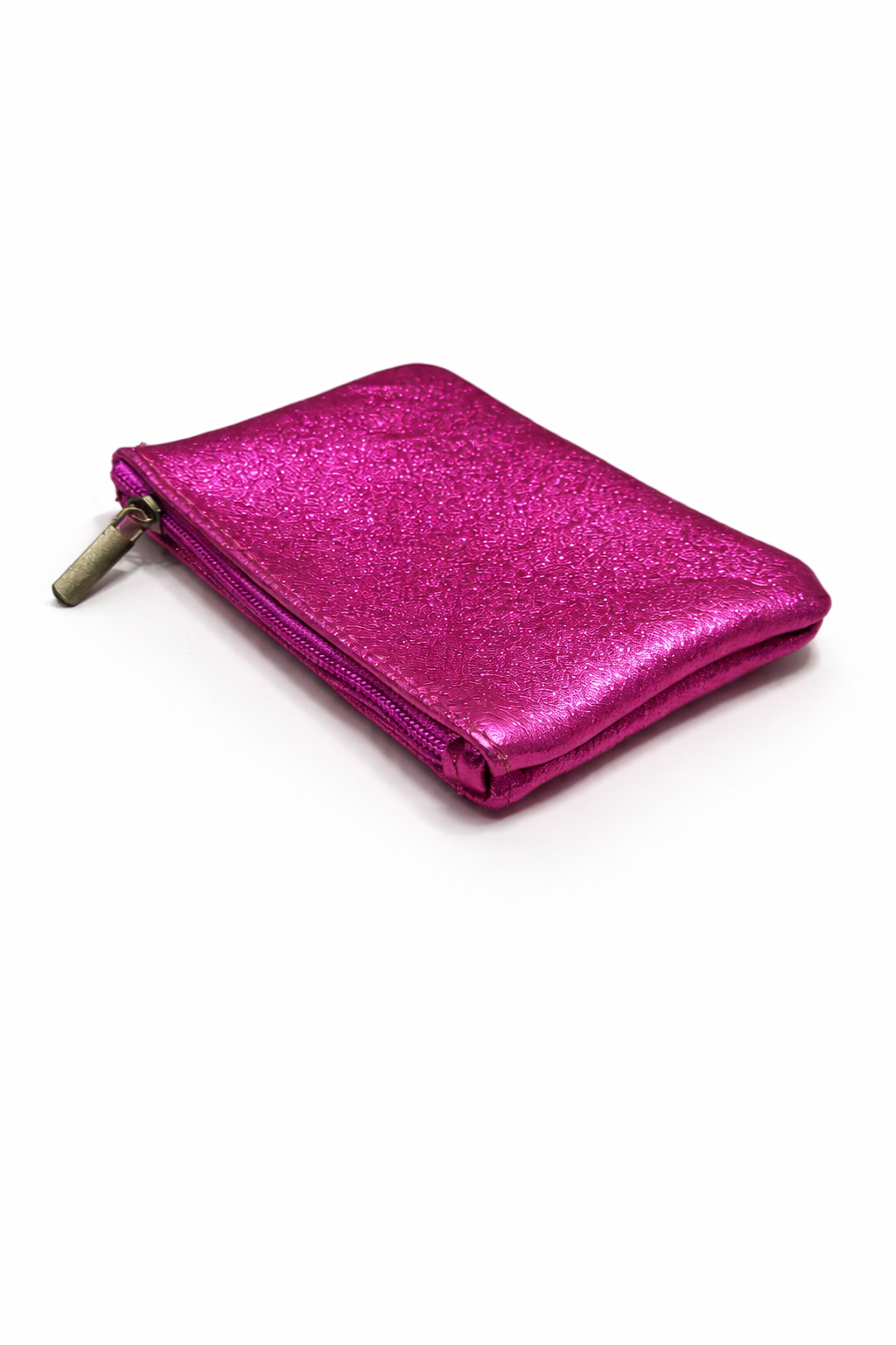 Eda leather metalic little purse Fushia-2