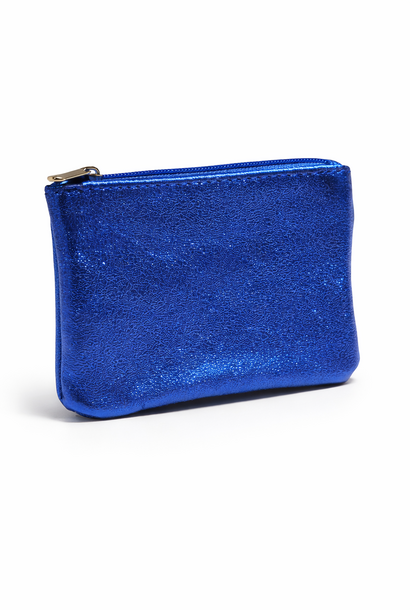 Eda leather metalic little etui wallet Cobalt