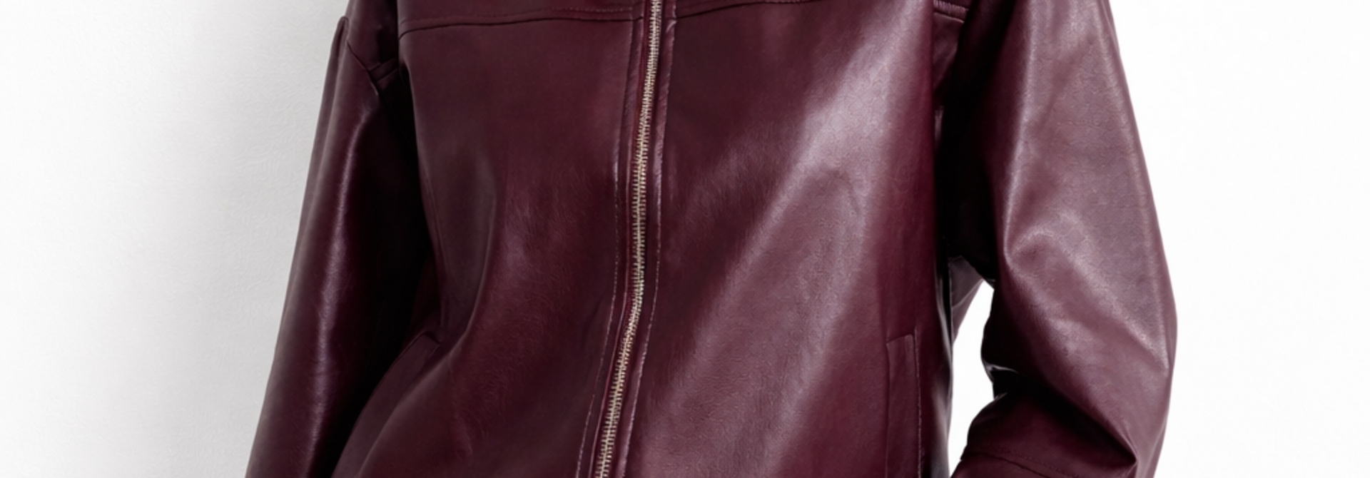 Mona leather bomber jacket Burgundy