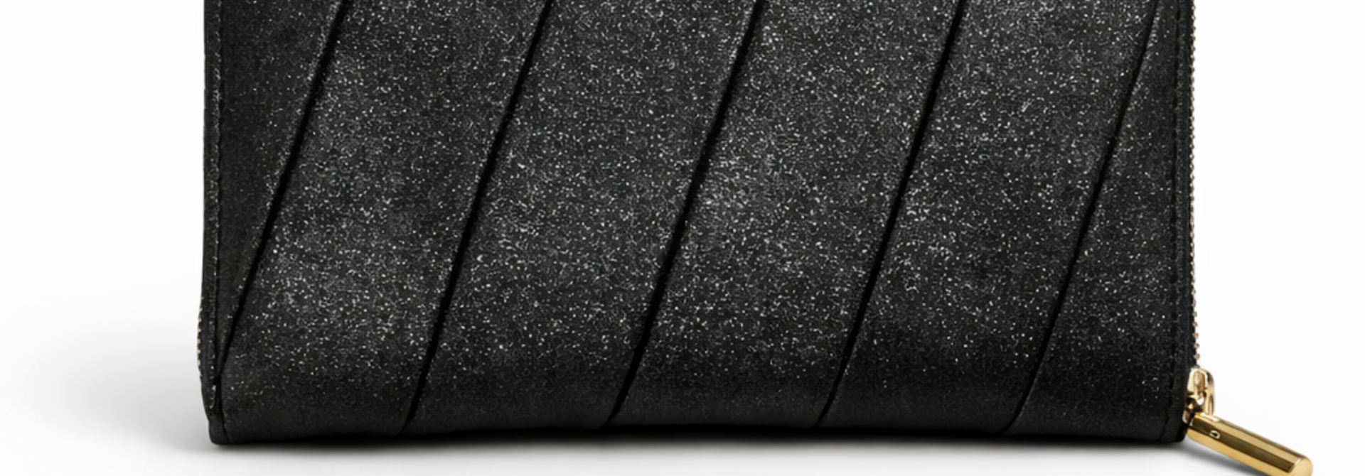 jady large metalic wallet Black