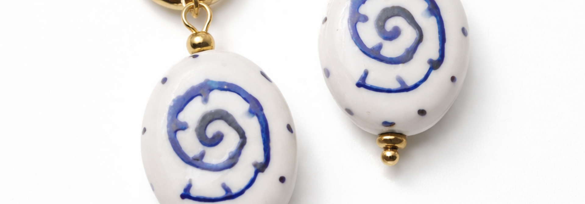 Miu emaille 'shell' earrings Cobalt Blue