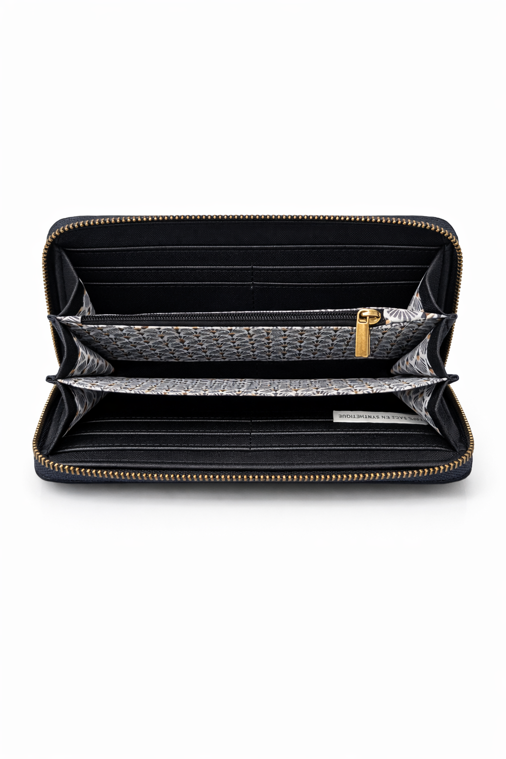 jady large metalic wallet Black-3