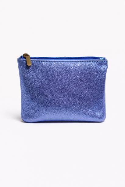 Eda leather metalic little etui wallet Denim Blue