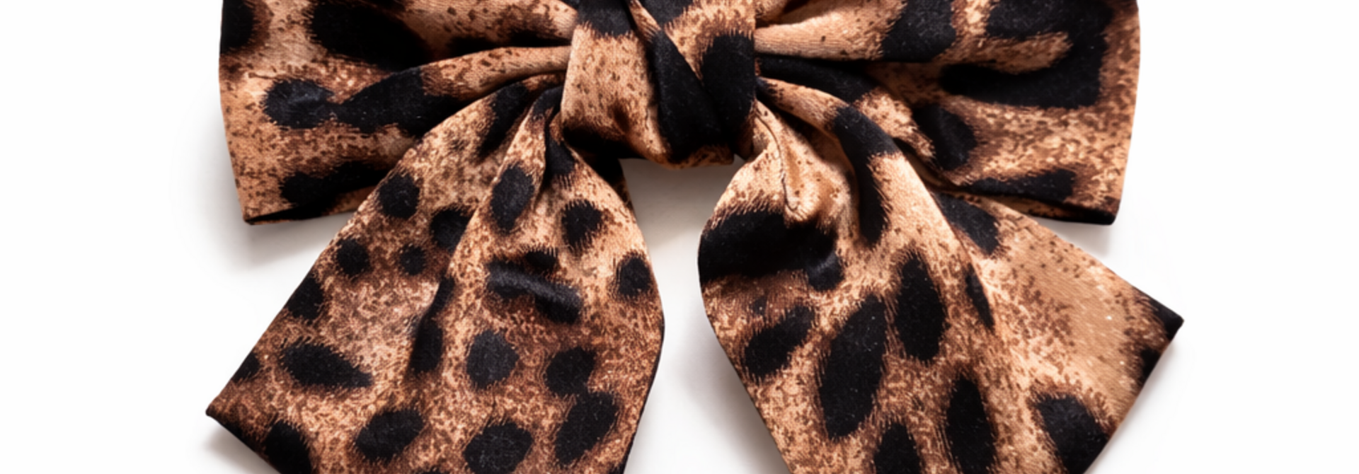 Sophie satin bow hairclip (16cm) Leopard