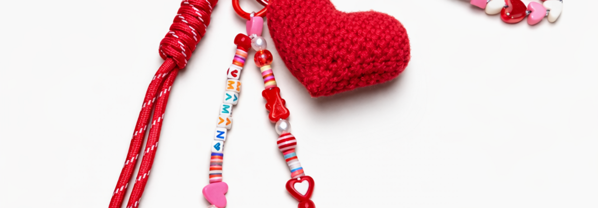 "Maman Love" bag/key chain Red