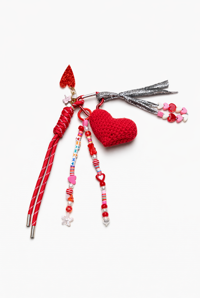 "Maman Love" bag/key chain Red