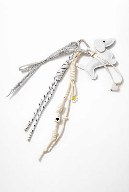"White dog" bag/key chain