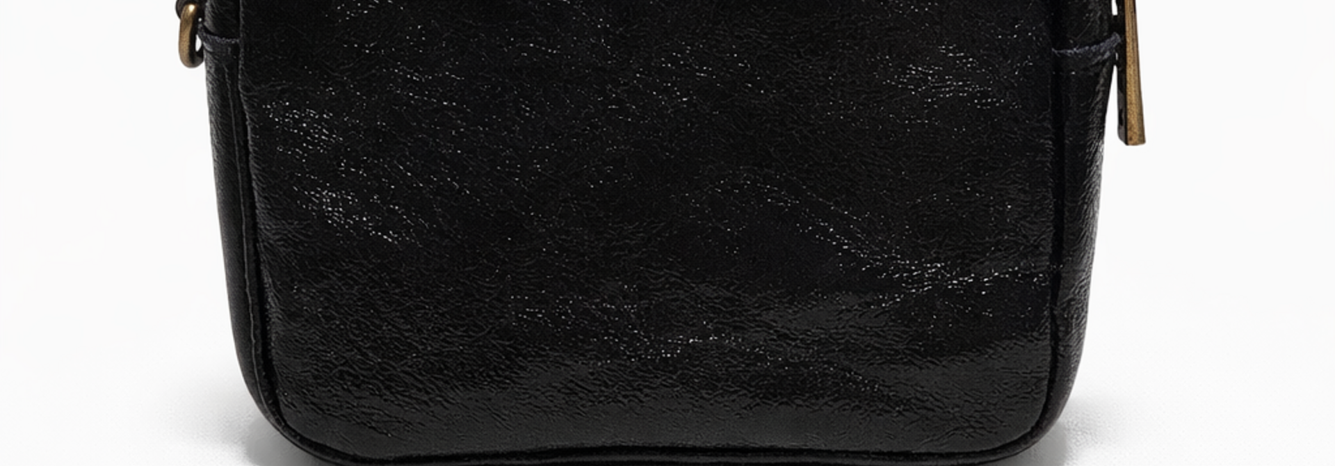 Ade metalic zip wallet Black