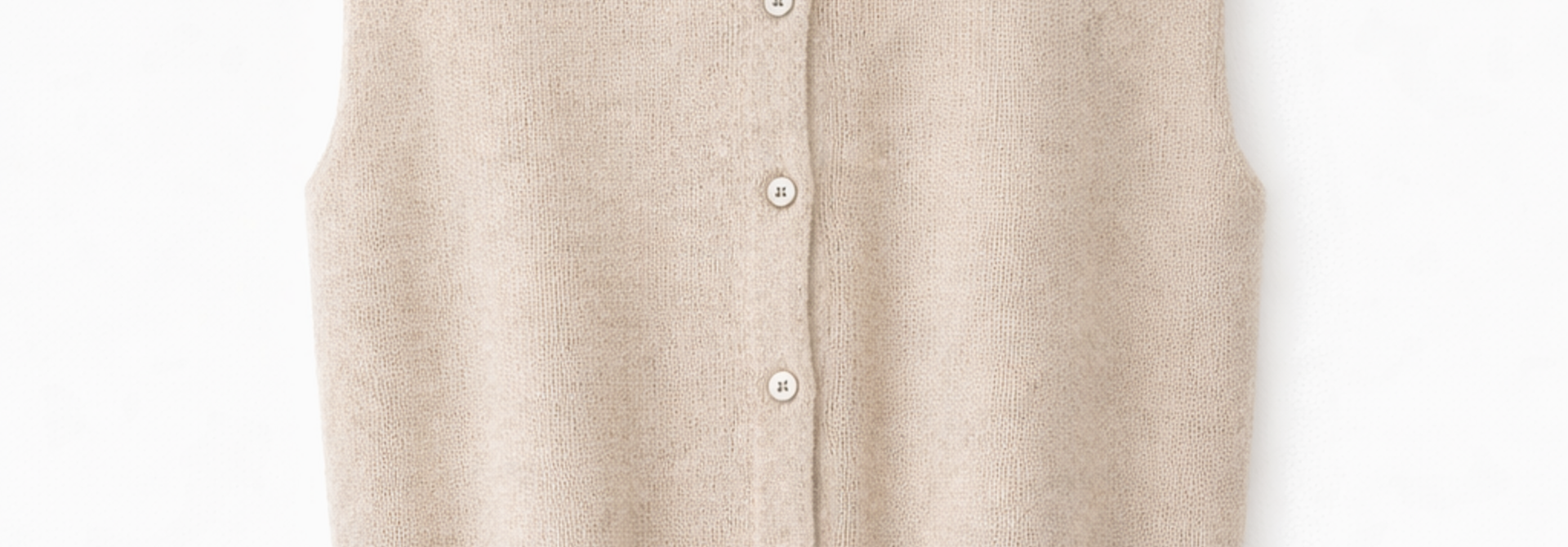 Bouna Alpaca sleeveless cardigan gilet Beige