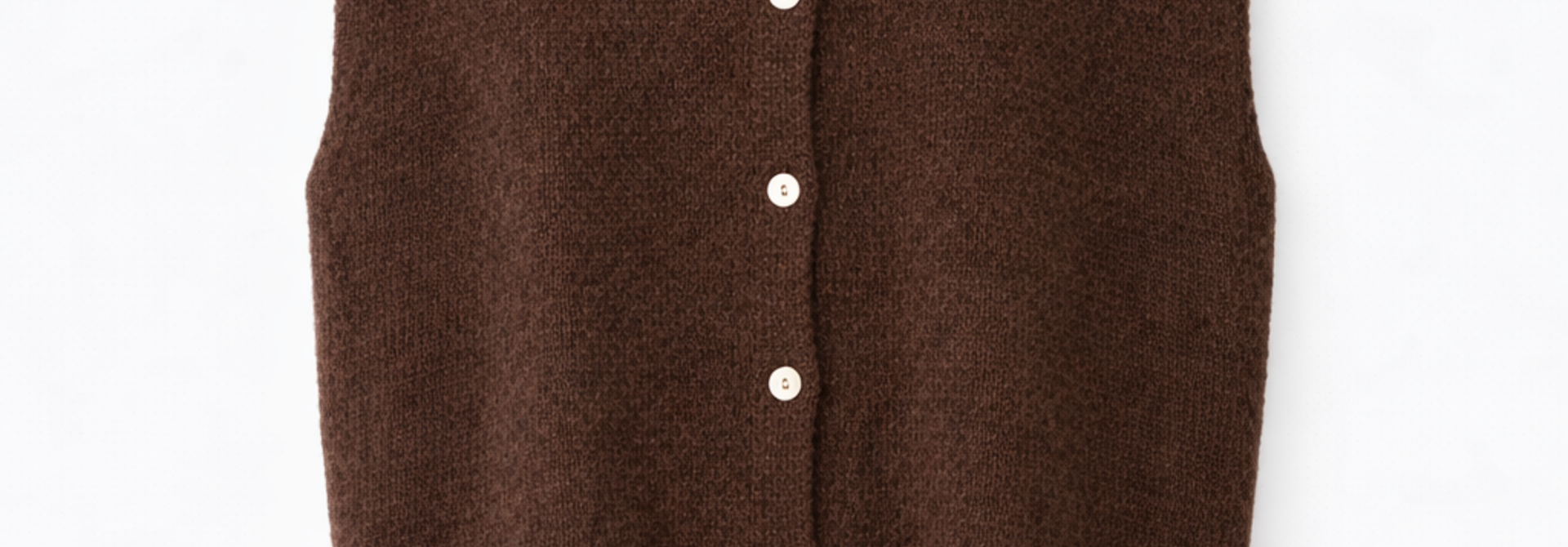 Bouna Alpaca sleeveless cardigan gilet Brown