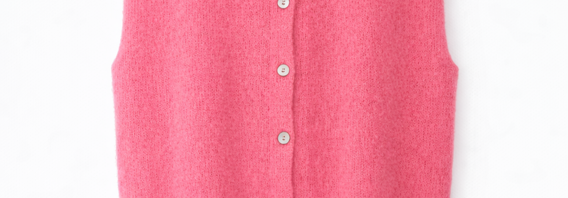Bouna Alpaca sleeveless cardigan gilet Happy Pink