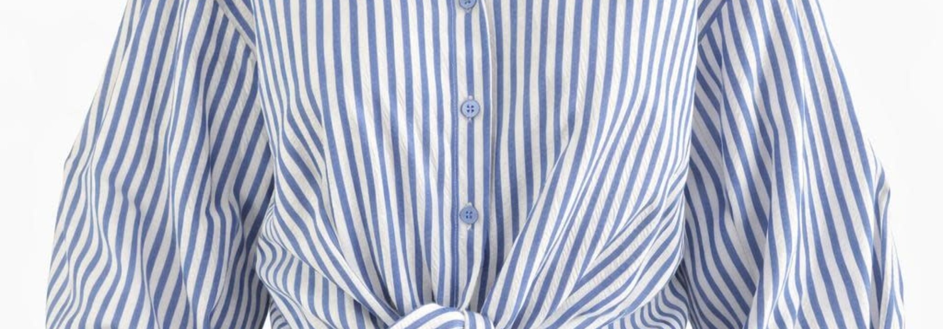 Kathy striped crepe tunic blouse Blue