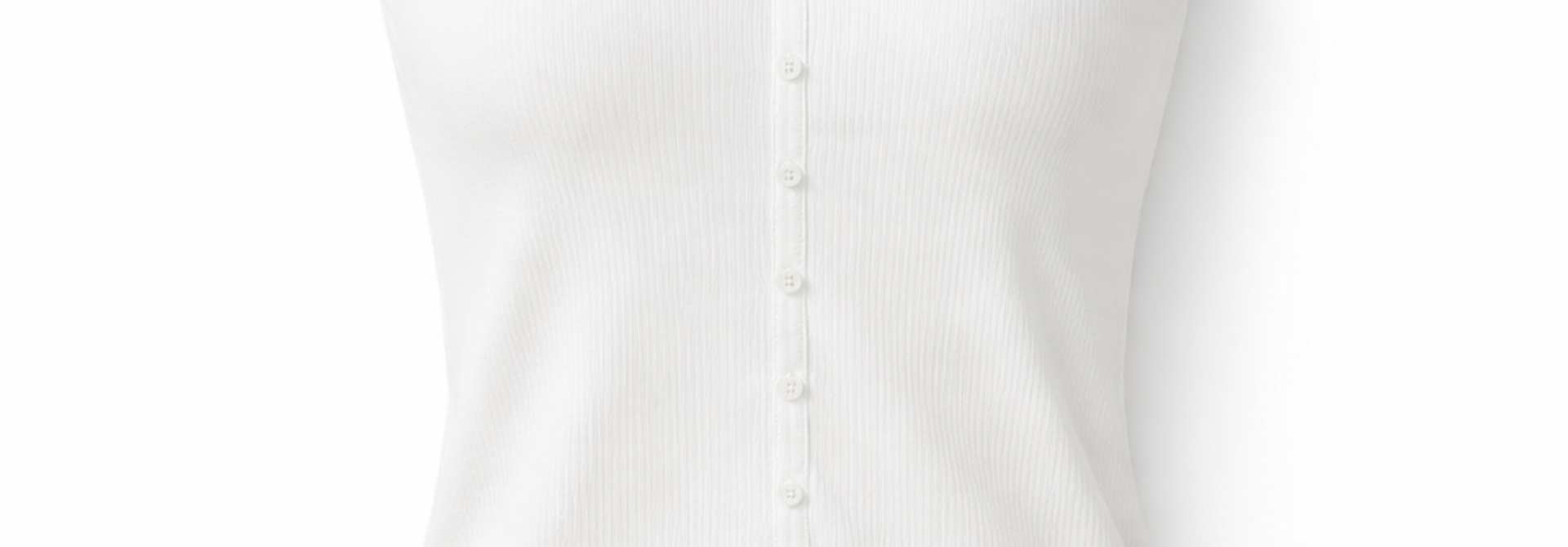 Elisa viscose rib button-up fine lace tanktop White