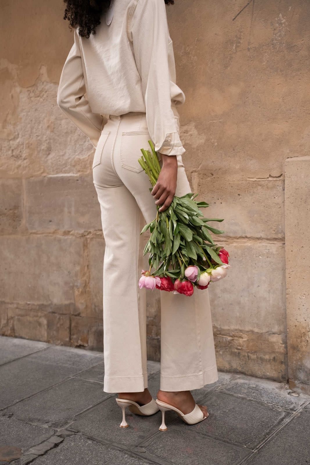 Eugenie highwaist large flare Beige Naturel-2