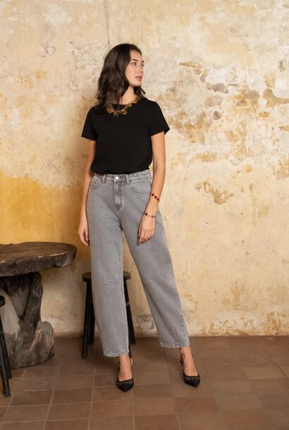 Brandy slim balloon denim Light Grey