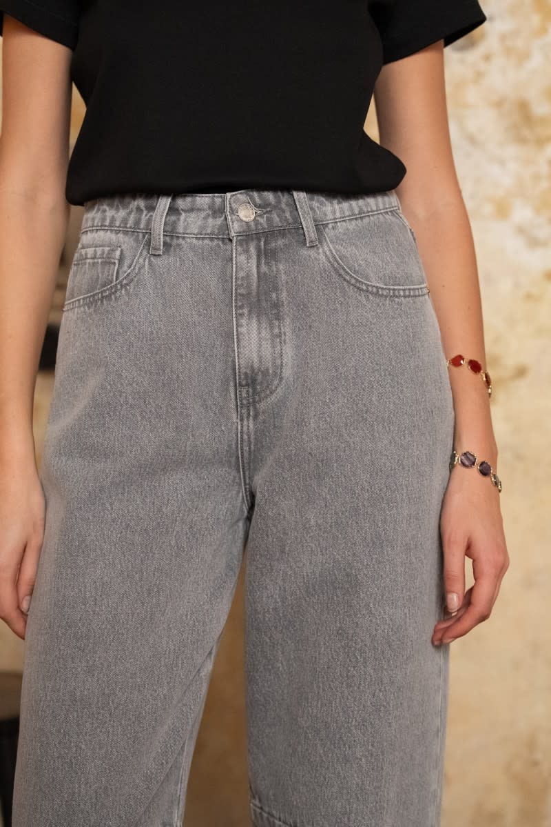 Brandy slim balloon denim Light Grey-2