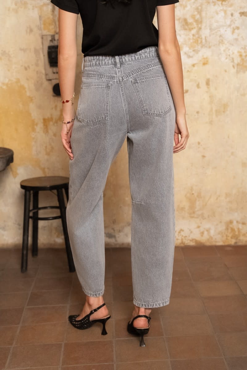 Brandy slim balloon denim Light Grey-3