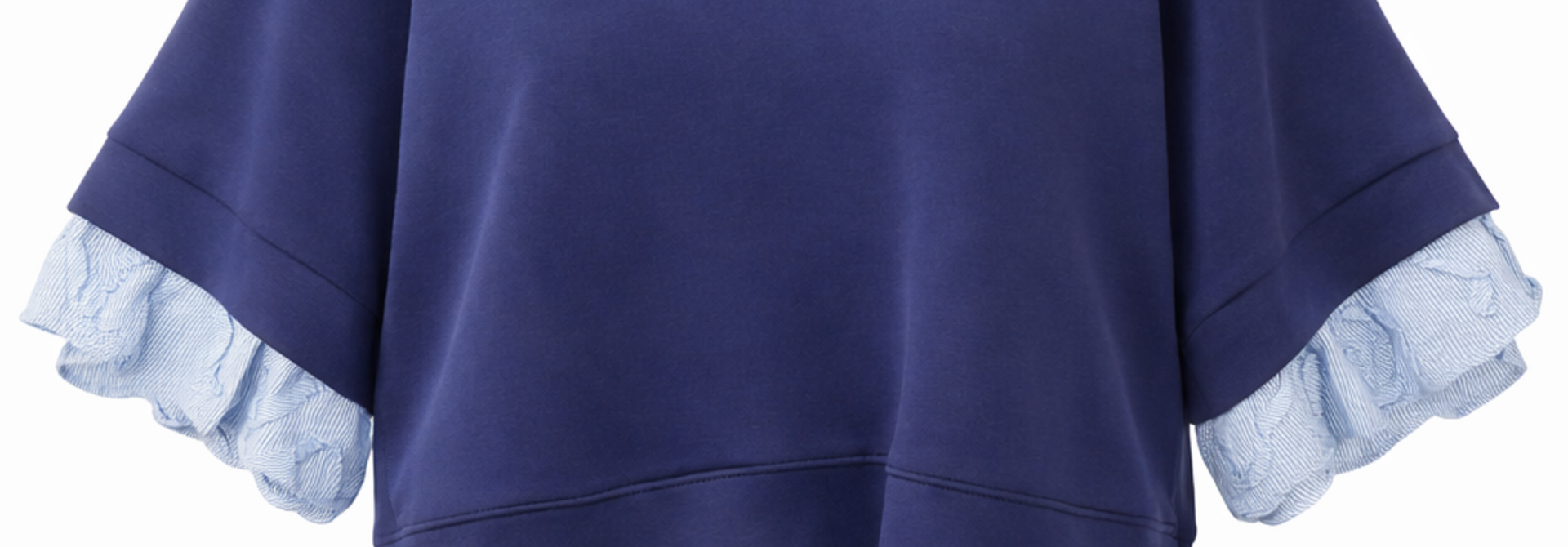 Kamall viscose trompe l'oeil sweat/blouse Navy