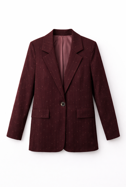 Jaru lurex bouclé pinestripe stretch blazer Burgundy