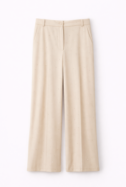 Palery paillet pinestripe trousser Ecru