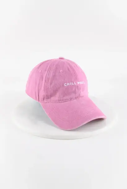 'Chill Vibes' vintage cap Candy Pink