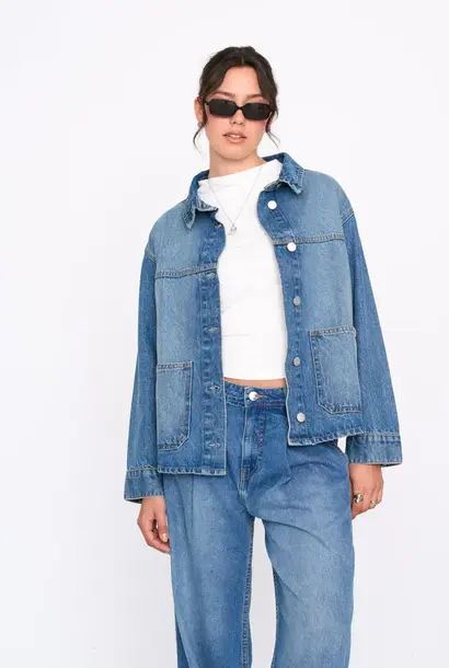 Jetson boxy denim jacket Blue