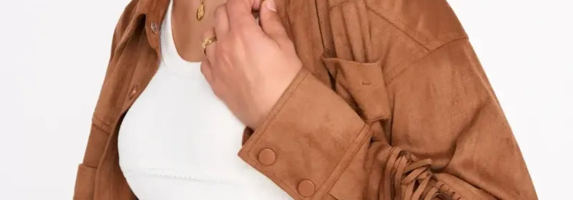 Tüla diam fringed shirt jacket Camel