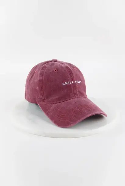 'Chill Vibes'  vintage cap Burgundy