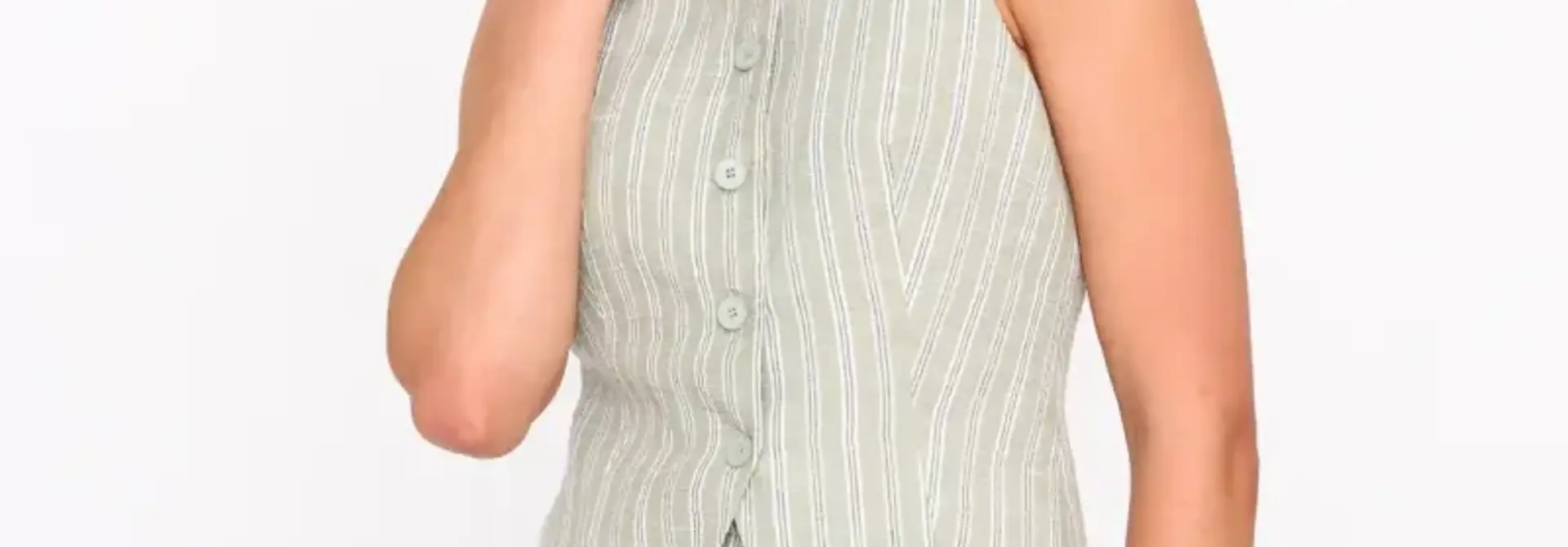 Maud striped gilet Olive Green