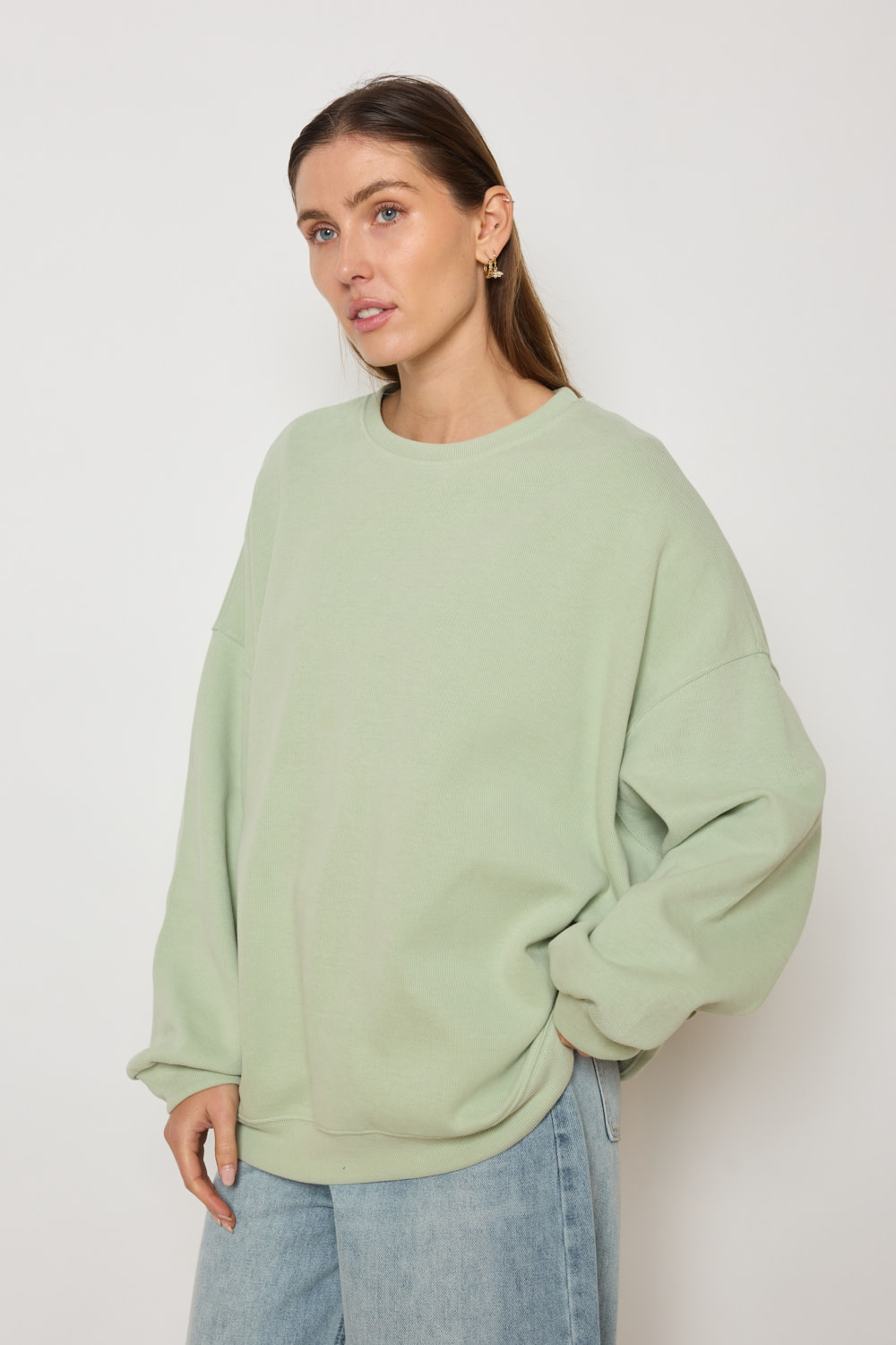 Mae basic sweater Matcha Green-1