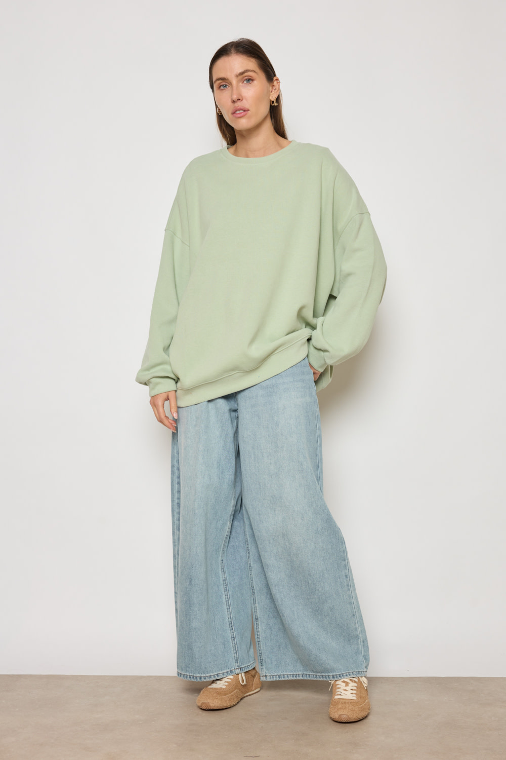 Mae basic sweater Matcha Green-2