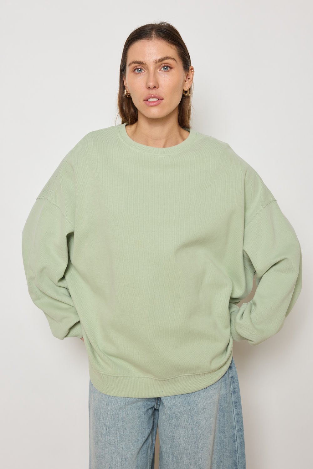 Mae basic sweater Matcha Green-6