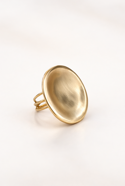 Nomad  organic round  statement ring Gold