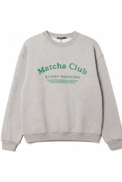 "Matcha Club" sweater Grey