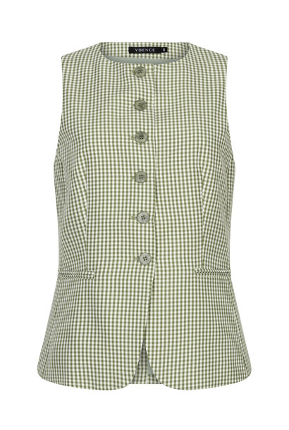 Jette vichy centered gilet Green