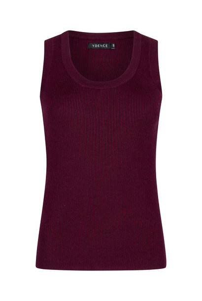 Keely basic ribbed tanktop Burgundy
