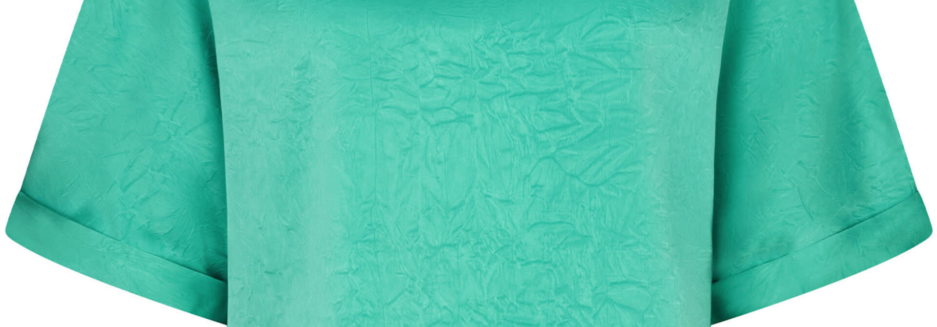 Huda structured satin s/s top Sea Green