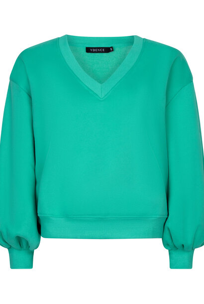 Kyomi v-neck ballonslleeve sweater Sea Green